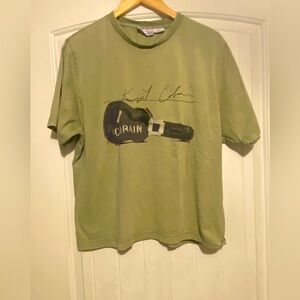 Olive Graphic Kurt Cobain Crew Neck T-Shirt